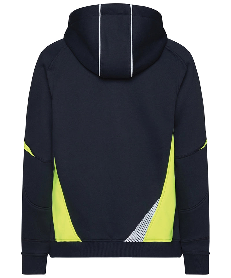 Dassy dames hoodie Santos navy geel achterkant