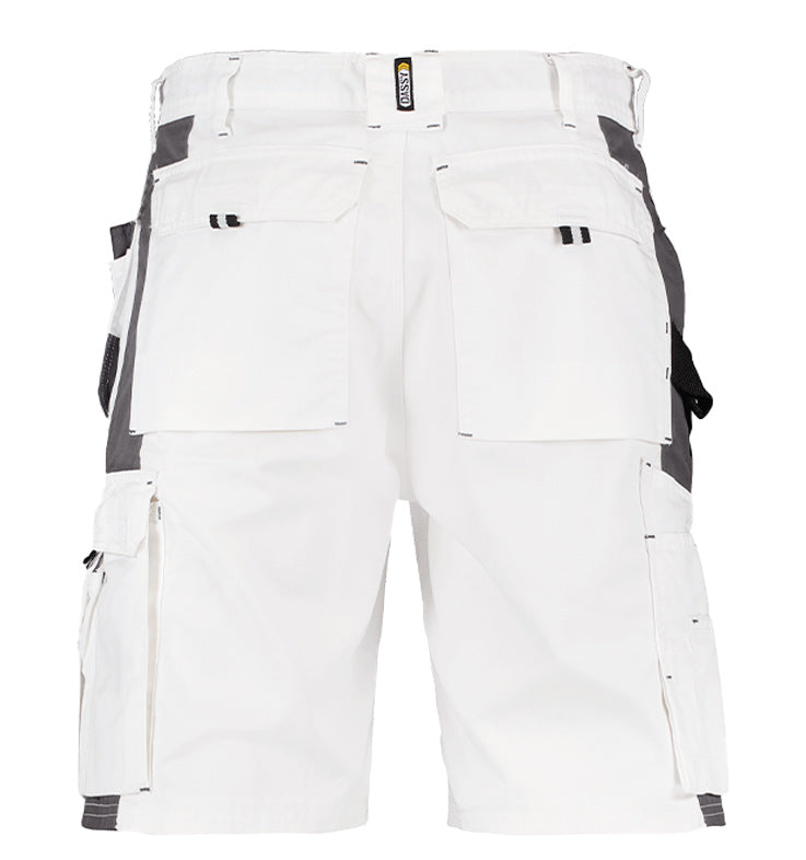 Korte schildersbroek Dassy Monza wit achterkant