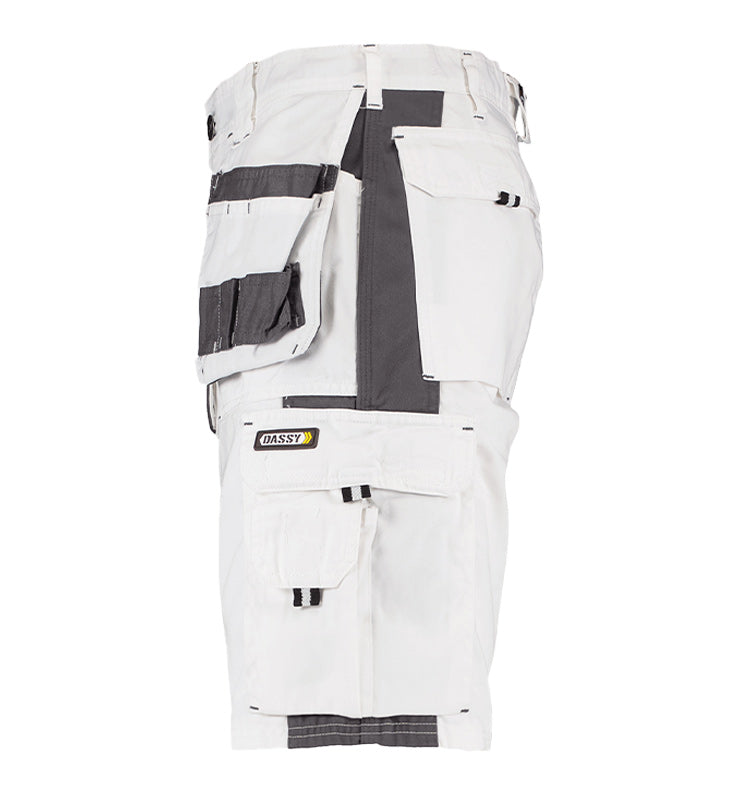 Korte schildersbroek Dassy Monza wit zijkant