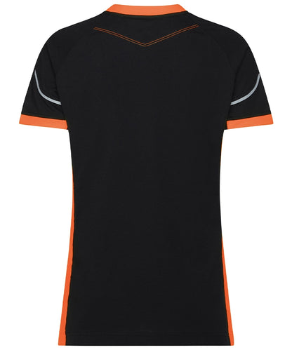 Dassy T-shirt Tampico dames zwart oranje achterkant