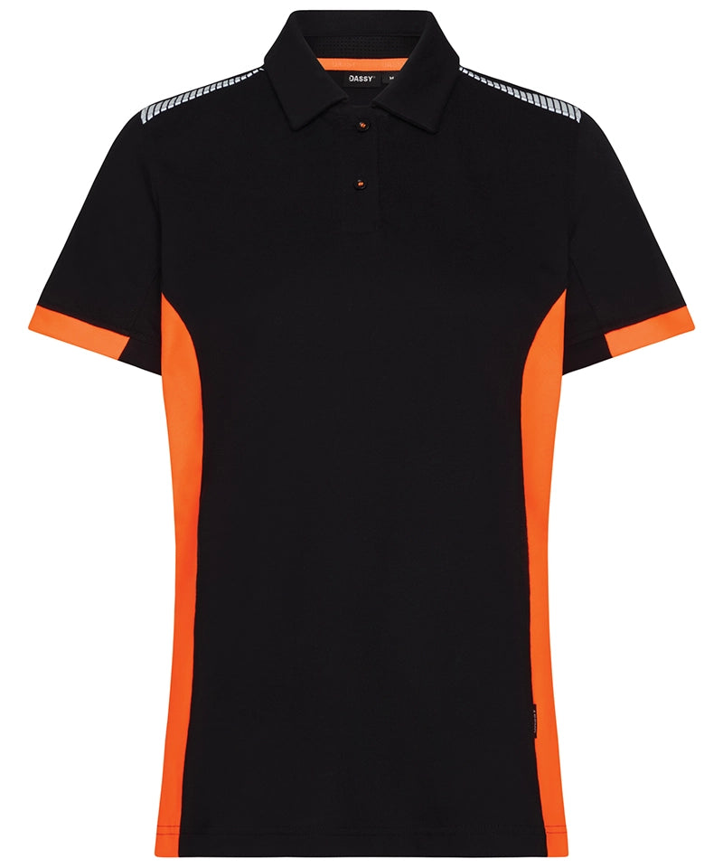 Dassy polo Veracruz zwart oranje voorkant