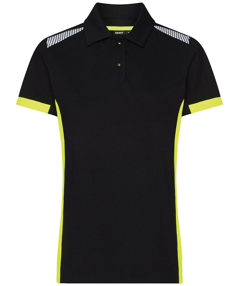 Dassy polo Veracruz dames zwart geel voorkant