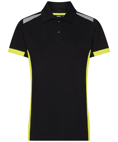 Dassy polo Veracruz dames zwart geel voorkant