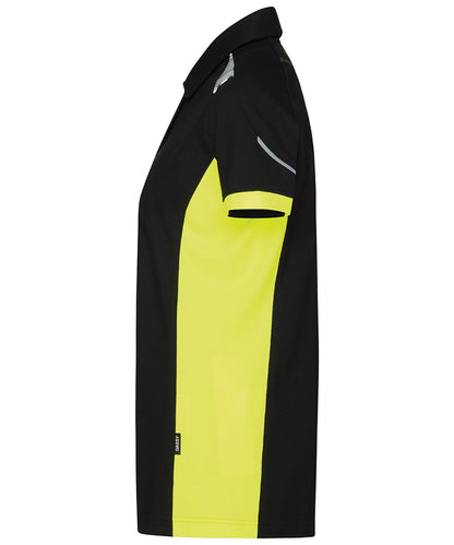 Dassy polo Veracruz dames zwart geel zijkant