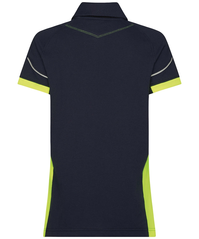 Dassy polo Veracruz navy geel achterkant