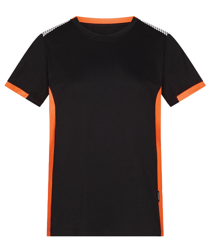 Dassy T-shirt Tampico zwart oranje voorkant