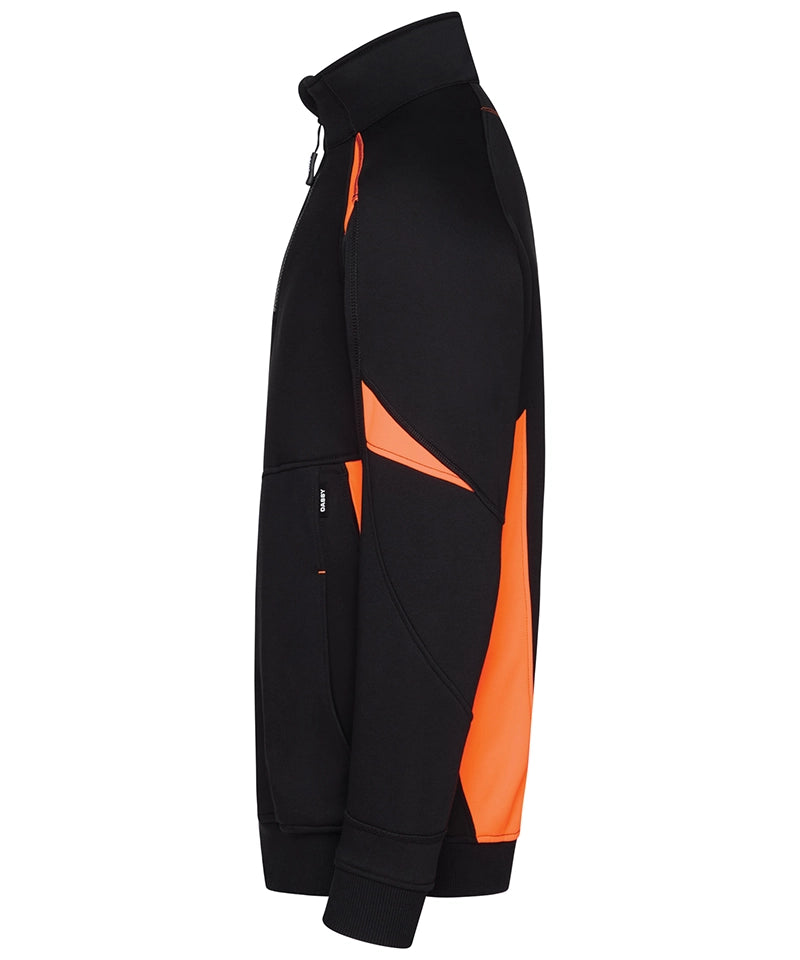 Dassy sweater Aratu zwart oranje zijkant