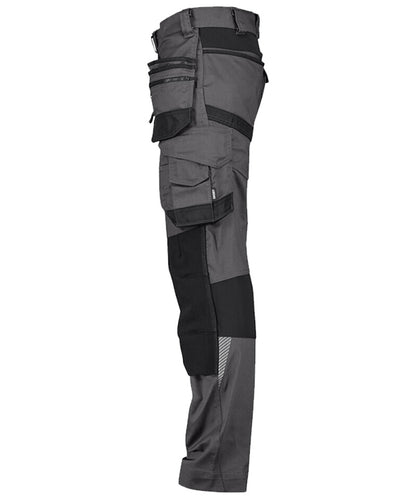 Werkbroek Dassy stretch Flux grijs zijkant