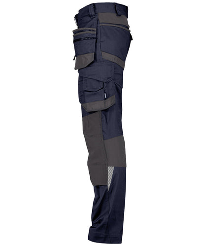 Werkbroek Dassy stretch Flux navy zijkant