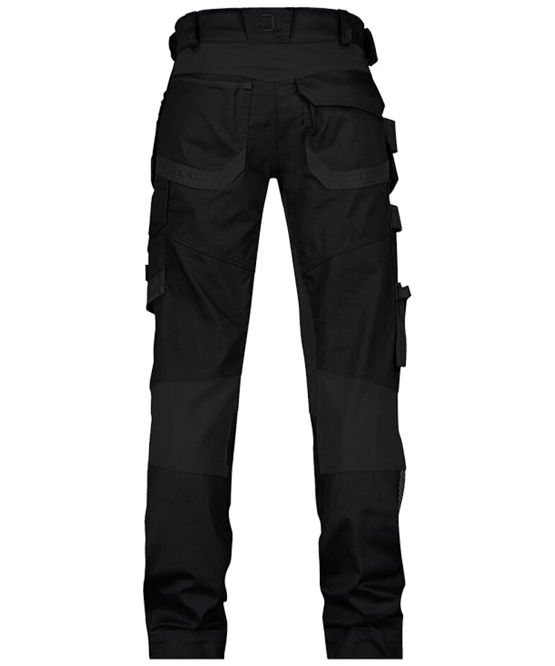 Werkbroek Dassy stretch Flux zwart achterkant