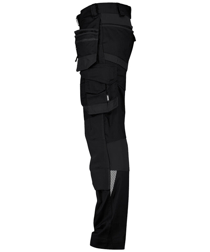 Werkbroek Dassy stretch Flux zwart zijkant