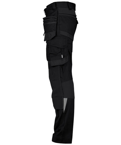 Werkbroek Dassy stretch Flux zwart zijkant