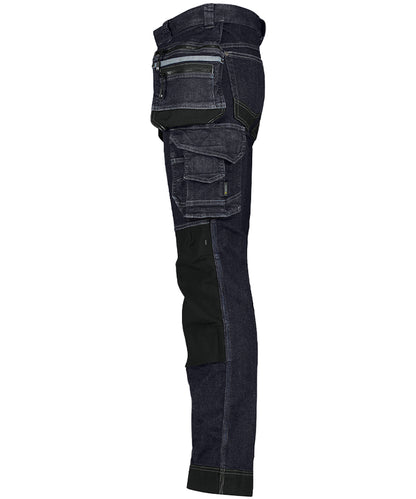 Dassy spijkerwerkbroek melbourne met voorhang zakken, zijkant