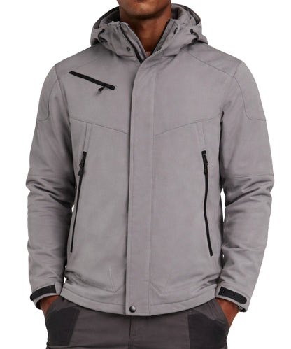 Gevoerde softshell jas Printer Skeleton voorkant model aan