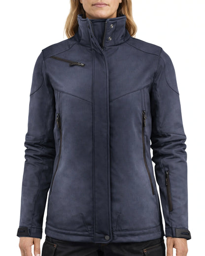 Gevoerde softshell jas Printer Skeleton dames aan foto model