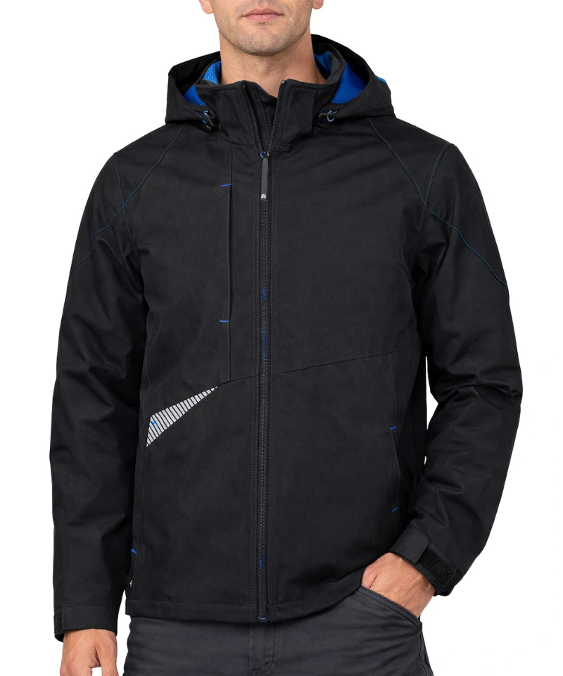 Gevoerde werkjas Hyper Dassy aan foto model