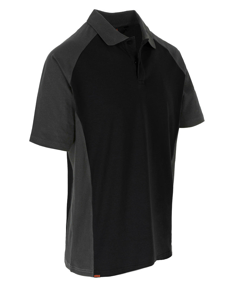 Herock Poloshirt Brabo zwart antraciet zijkant
