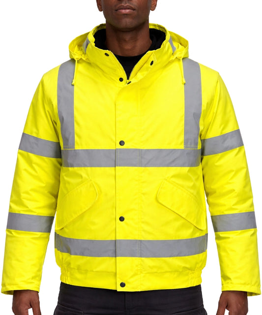 High-visibility Bomber jack geel S463 foto aan model