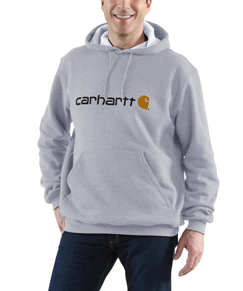 Carhartt Hoodie lichtgrijs aan
