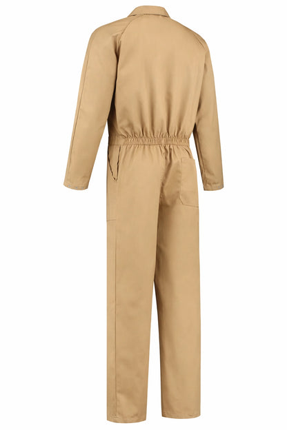 Overall Drukknoop polyester/katoen beige achterkant