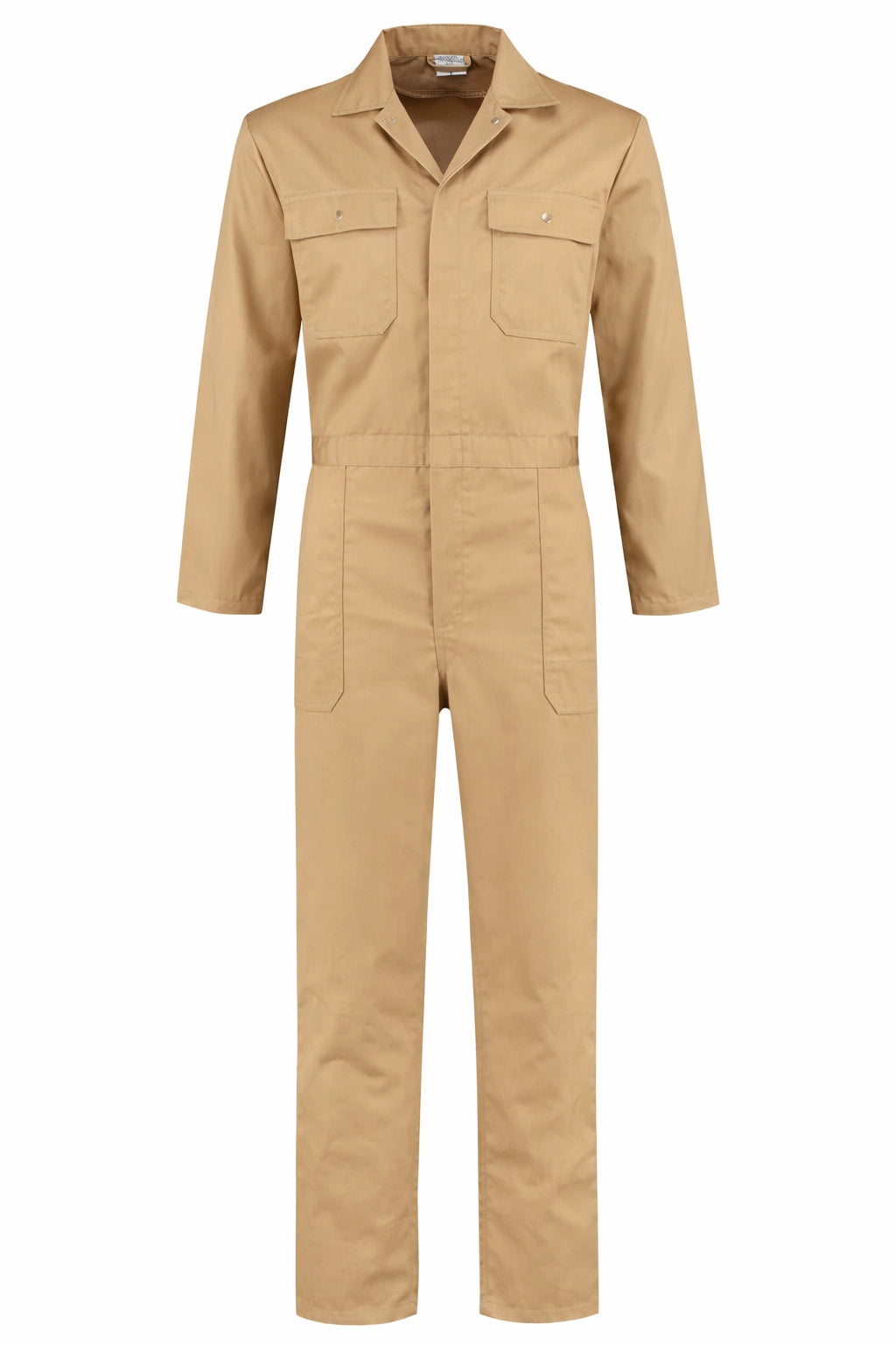 Overall Drukknoop polyester/katoen beige voorkant
