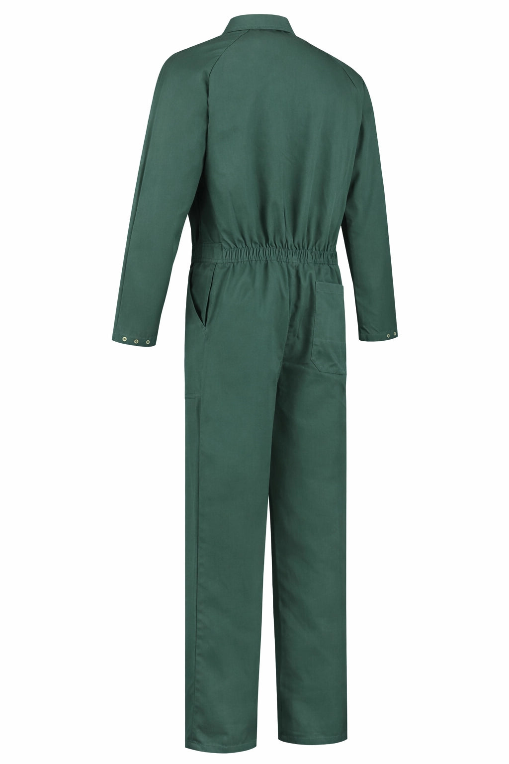 Kinderoverall polyester/katoen flessengroen achterkant