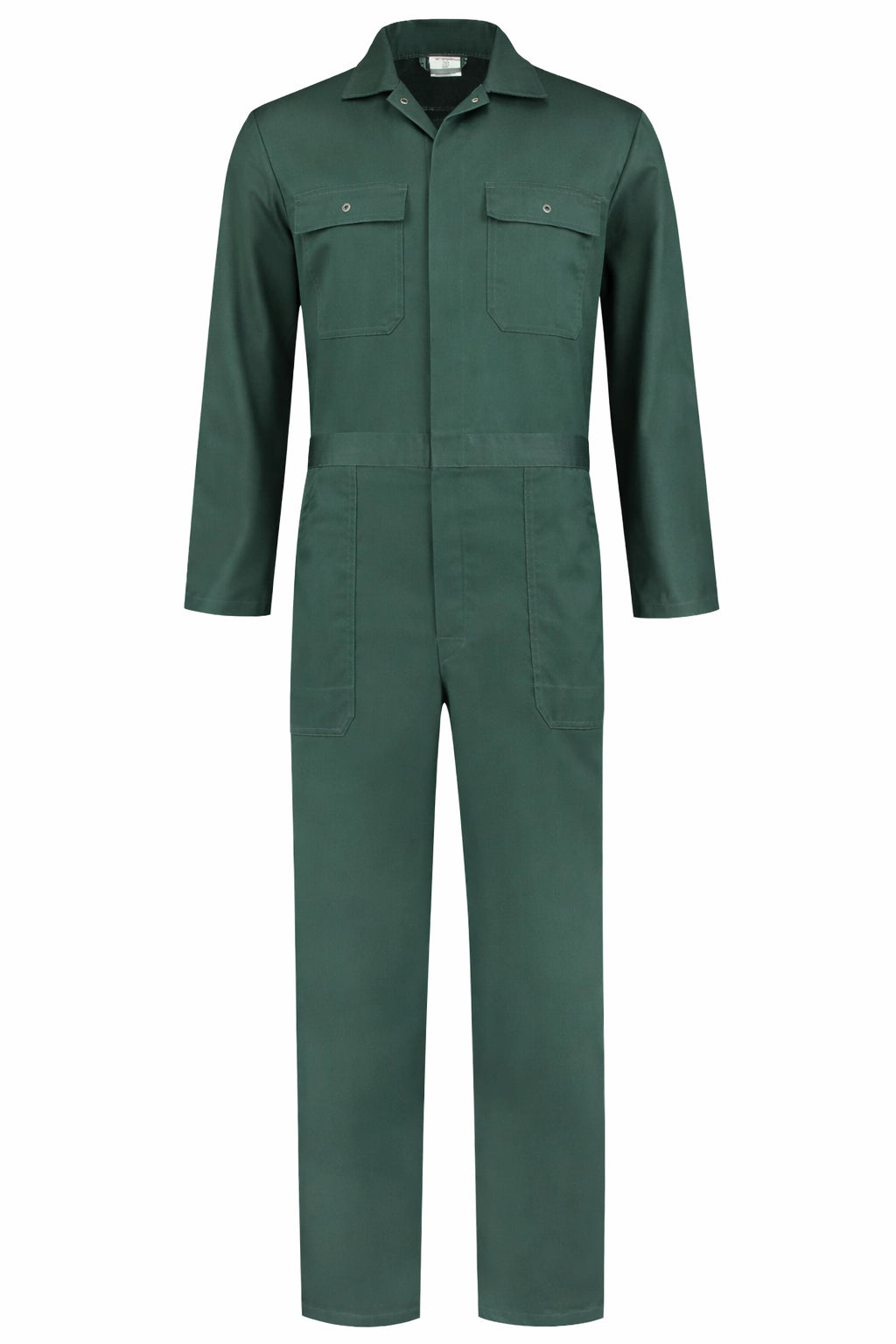 Kinderoverall polyester/katoen flessengroen voorkant