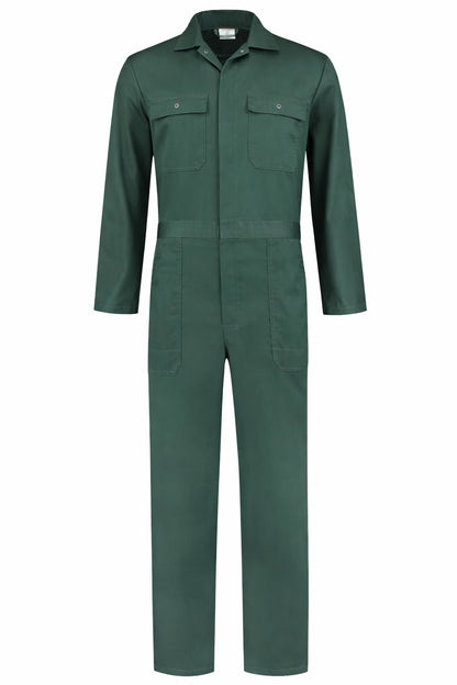 Kinderoverall polyester/katoen flessengroen voorkant