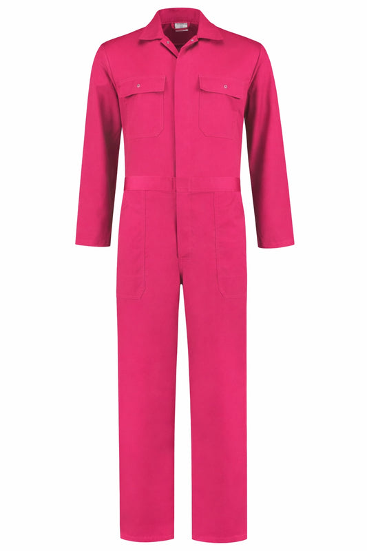 Overall Drukknoop polyester/katoen Fuchsia voorkant