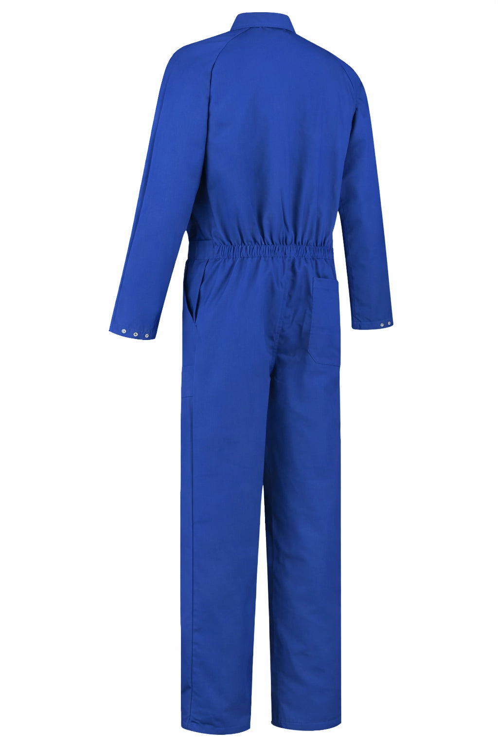 Overall Drukknoop polyester/katoen blauw achterkant