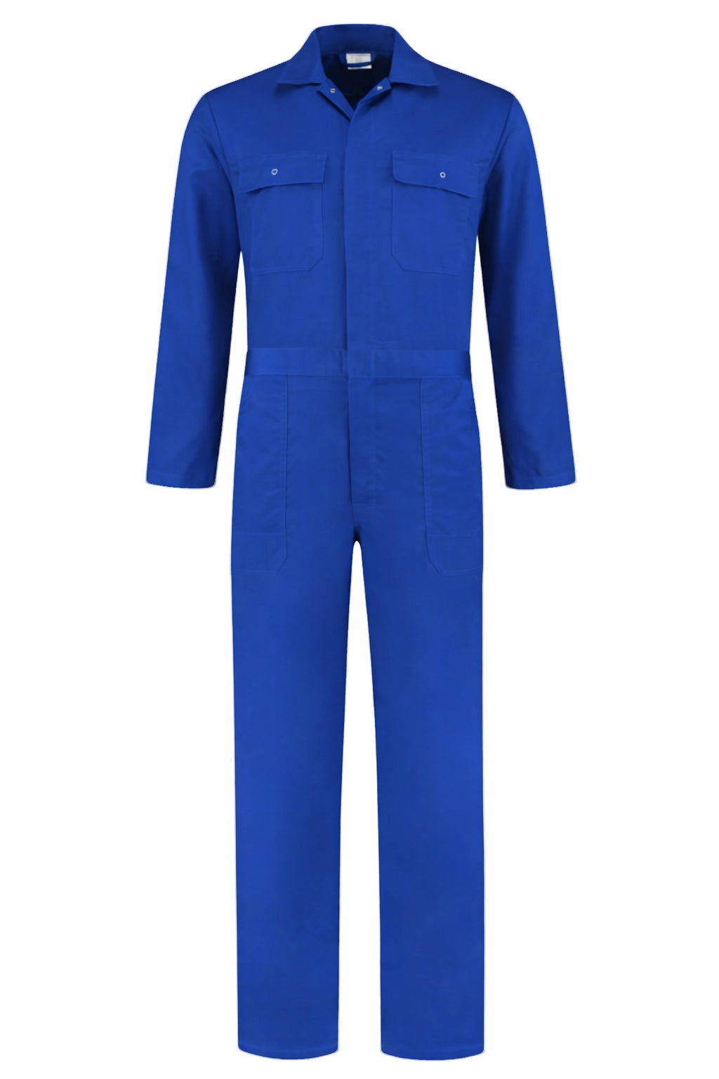 Overall Drukknoop polyester/katoen blauw voorkant