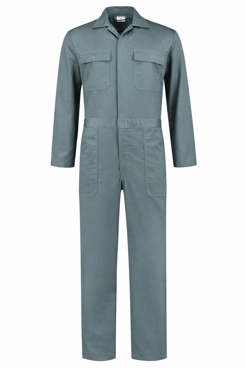 Overall Drukknoop polyester/katoen grijs voorkant