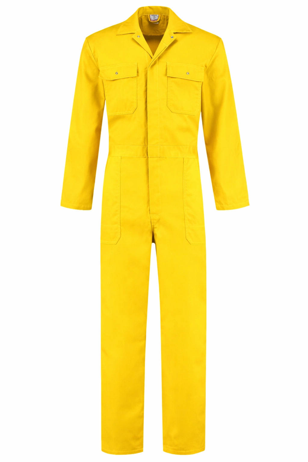 Overall Drukknoop polyester/katoen geel voorkant