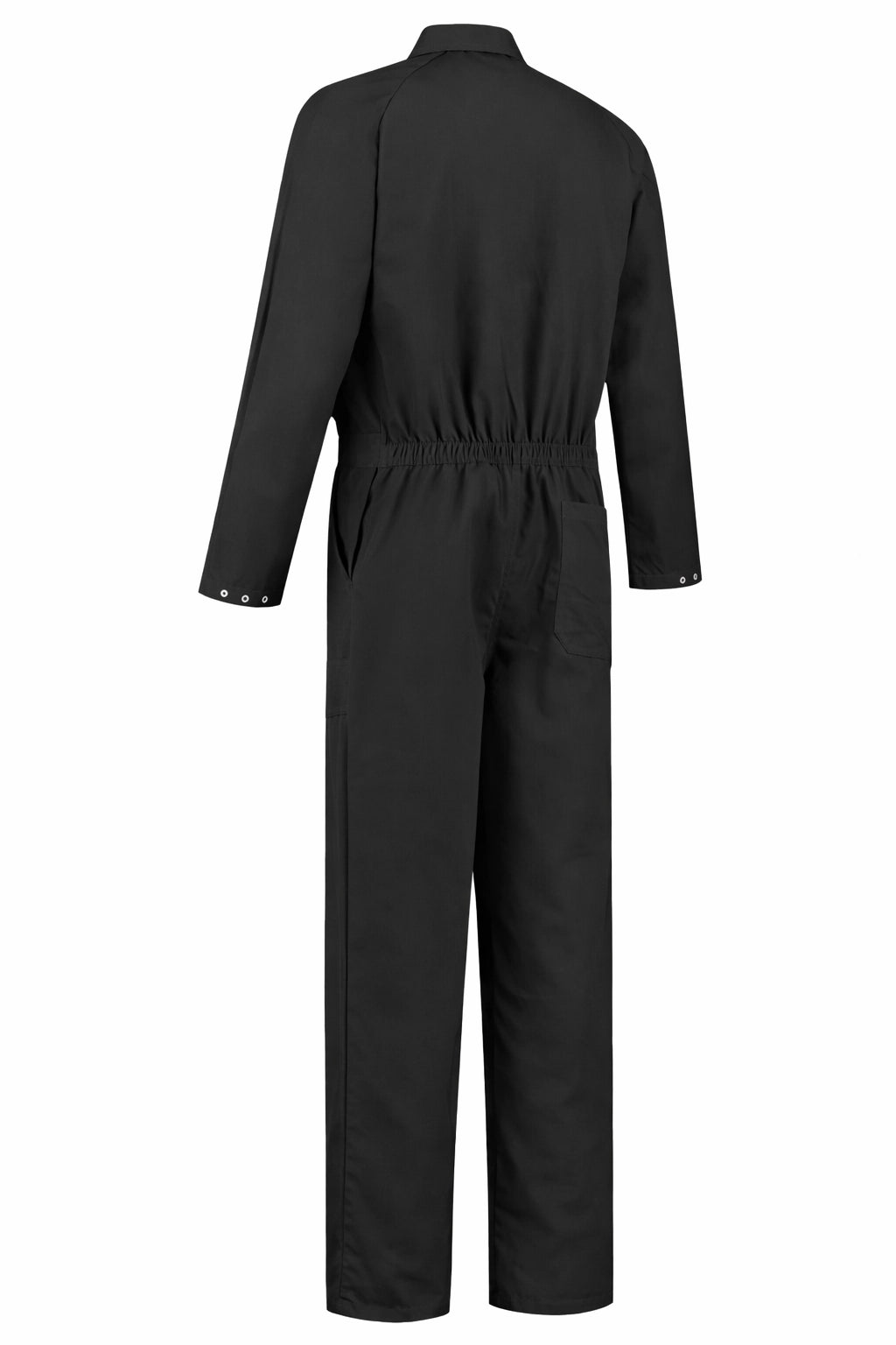 Overall Drukknoop polyester/katoen zwart achterkant