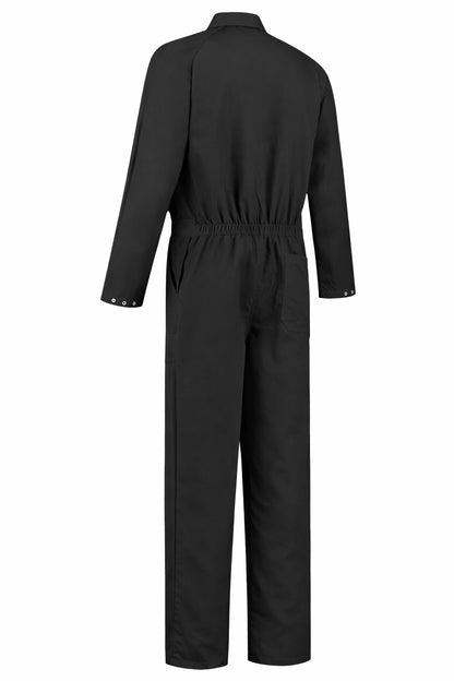 Overall Drukknoop polyester/katoen zwart achterkant