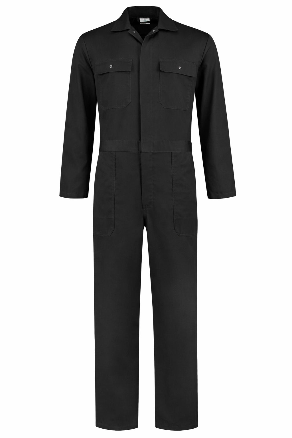 Overall Drukknoop polyester/katoen zwart voorkant