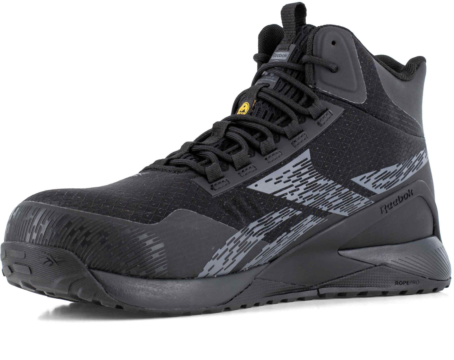Reebok werkschoenen S3 Nano X1 Zwart Hoog - Schuin achter