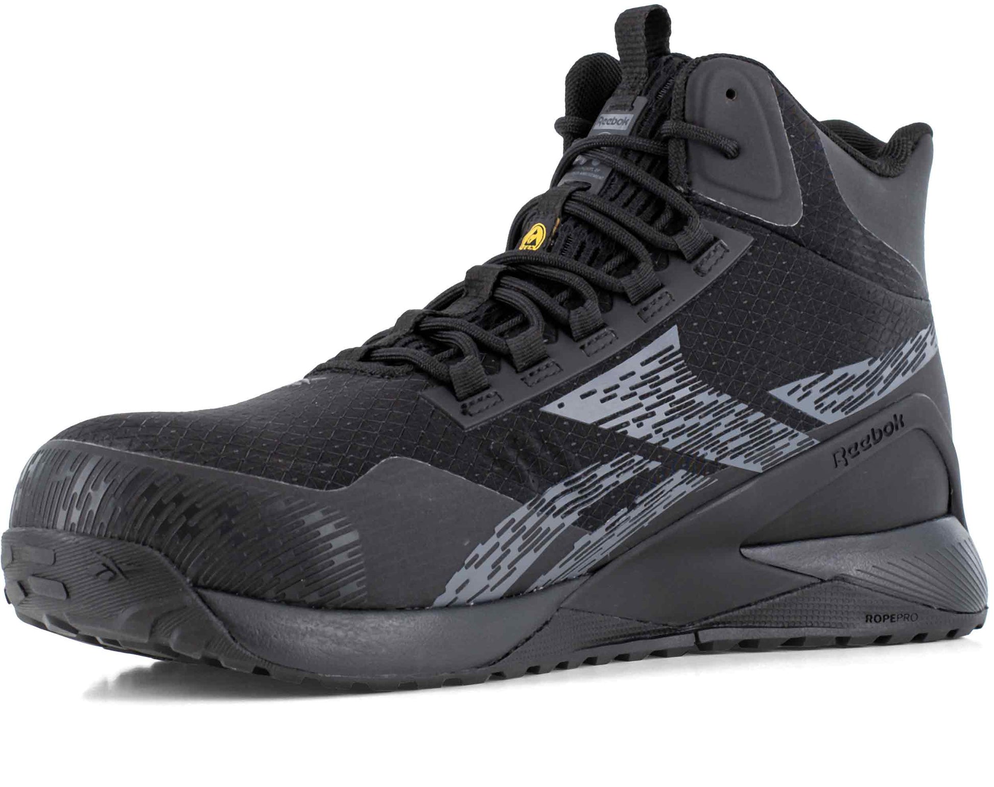 Reebok werkschoenen S3 Nano X1 Zwart Hoog - Schuin achter
