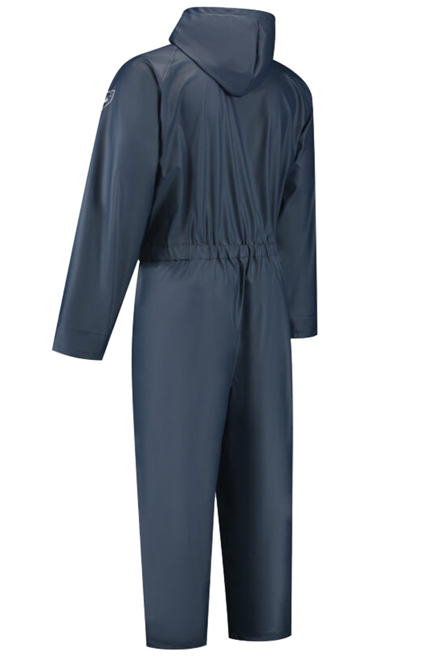 Regenoverall navy achterkant