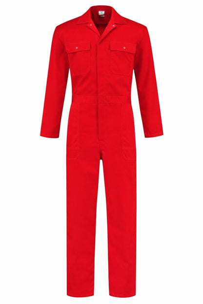 Overall Drukknoop polyester/katoen Rood voorkant