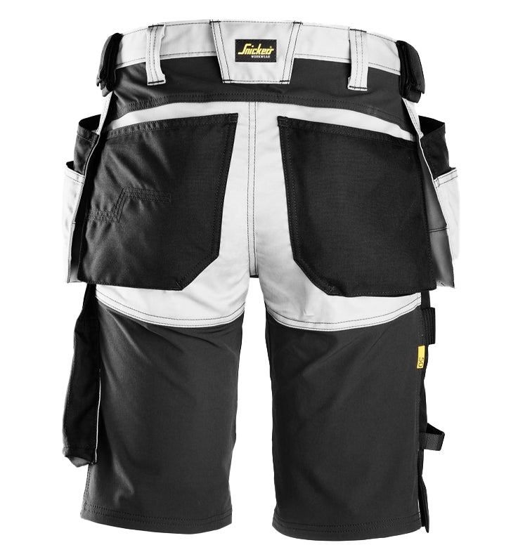 Snickers 6414 korte werkbroek voor schilders, wit, achterkant