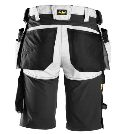Snickers 6414 korte werkbroek voor schilders, wit, achterkant