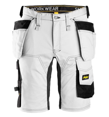 Snickers 6414 korte werkbroek voor schilders, wit, voorkant