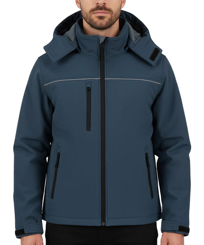 Softshell jas basic met capuchon aan foto model