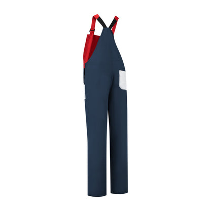 Tuinbroek 3-kleurig navy-wit-rood