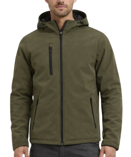 Softshell jas Clique gevoerd met capuchon foto aan model