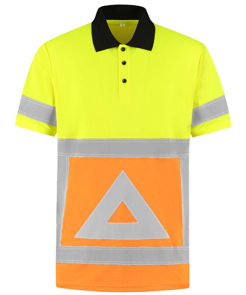 Verkeersregelaar polo met korte mouwen Geeloranje