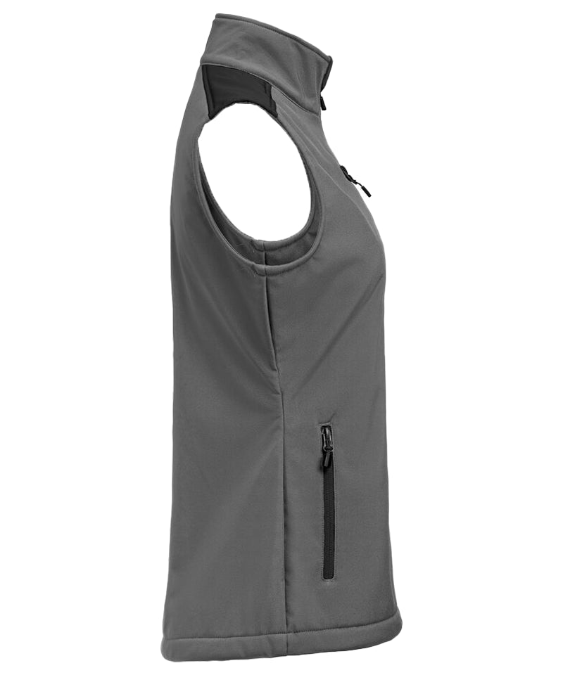 Softshell bodywarmer Printer Prime dames grijs-zwart zijkant