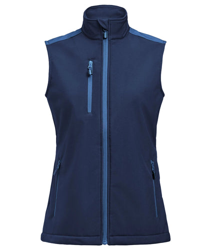 Softshell bodywarmer Printer Prime dames navy-blauw voorkant