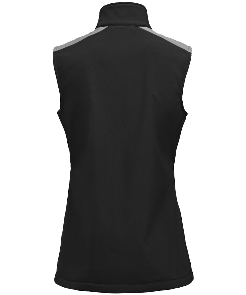 Softshell bodywarmer Printer Prime dames zwart-grijs achterkant